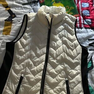 cream puffer vest